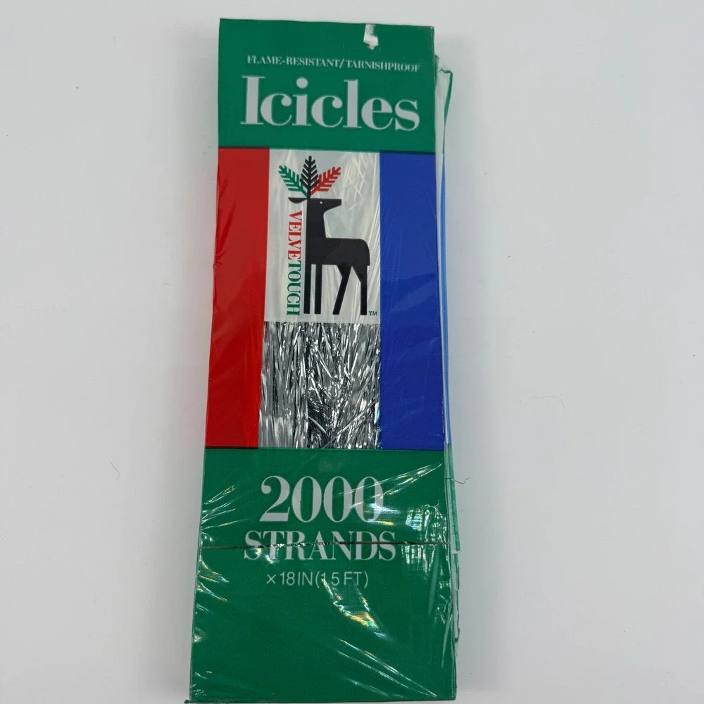 Vintage Velvet Touch Silver Christmas Icicles 2000 Strands 18